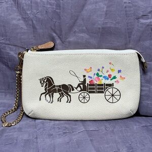 Coach Large Wristlet 19 w/ Dreamy  Veggie Horse & Carriage